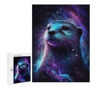 Jigsaw Puzzles for Teenagerss 500 PCS Galactic Otter Greeting Card -2 Jigsaw Family Game Perfect Decoration Unique Gifts for Birthday And Christmas 500 PCS