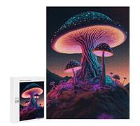 Jigsaw Puzzles for Teenagerss 500 PCS Glowing Mushroom Landscape Jigsaw Puzzle Anti-Stress Toys Precision Cutting Parent-child Interaction 500 PCS