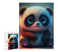 Jigsaw Puzzles for Teenagerss 500 PCS Glowing Panda Cub Adult Puzzles Toy Wall Decor Staycation Kill Time Stress Reduction Gifts 500 PCS