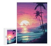 Jigsaw Puzzles for Teenagerss 500 PCS Hawaii Retro Waves Pixel Jigsaw Puzzle Relaxing Games Home Decoration Unique Birthday And Gifts 500 PCS