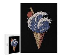 Jigsaw Puzzles for Teenagerss 500 PCS Kanagawa Ice Cream Adult Puzzles Hands-on Game Stress Reliever Unique Gifts for Birthday And Christmas 500 PCS