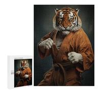 Jigsaw Puzzles for Teenagerss 500 PCS Karate Tiger Adult Puzzles Relax Games But Fun And Humorous for Is Ideal As A Gift 500 PCS
