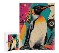 Jigsaw Puzzles for Teenagerss 500 PCS King Penguin Pop Art Colorful Pop Art Penguin Adult Jigsaw Puzzle DIY Toys Wall Art Deal As Gifts for The Whole Family 500 PCS
