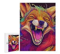 Jigsaw Puzzles for Teenagerss 500 PCS Laughing Wolf Adult Puzzles Toy Wall Decor Staycation Kill Time Stress Reduction Gifts 500 PCS