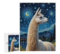 Jigsaw Puzzles for Teenagerss 500 PCS Llama Starry Night Puzzles for Adults Fun Games Analysis And Logic Parent-child Interaction 500 PCS