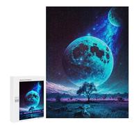 Jigsaw Puzzles for Teenagerss 500 PCS Lunar Vista Space Fantasy Puzzles for Adults Brain Teaser Game Pattern Assembly Parent-child Interaction 500 PCS