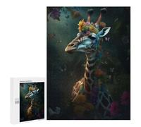 Jigsaw Puzzles for Teenagerss 500 PCS Magical Floral Giraffe Adult Puzzles Toy Wall Decor Staycation Kill Time Stress Reduction Gifts 500 PCS