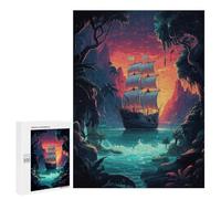 Jigsaw Puzzles for Teenagerss 500 PCS Mysterious Pirate Ship Adult Puzzles Toy Wall Decor Staycation Kill Time Stress Reduction Gifts 500 PCS