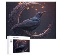 Jigsaw Puzzles for Teenagerss 500 PCS Mystic Raven in Moonlit Artwork Adult Jigsaw Toy Wall Decor Staycation Kill Time Fun Activities at Home 500 PCS