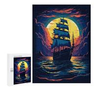 Jigsaw Puzzles for Teenagerss 500 PCS Old Ship Sea Pixel Art Jigsaw Puzzle Anti-Stress Toys Precision Cutting Parent-child Interaction 500 PCS