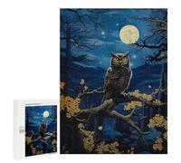 Jigsaw Puzzles for Teenagerss 500 PCS Owl Under Moonlight Adult Jigsaw Puzzle DIY Toys Wall Art Deal As Gifts for The Whole Family 500 PCS