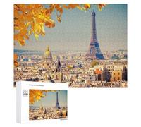 Jigsaw Puzzles for Teenagerss 500 PCS Paris Eiffel Tower Autumn Scenery Adult Jigsaw Toy Wall Decor Staycation Kill Time Fun Activities at Home 500 PCS