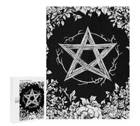 Jigsaw Puzzles for Teenagerss 500 PCS Pentagram with Floral Frame Adult Puzzles Toy Wall Decor Staycation Kill Time Stress Reduction Gifts 500 PCS