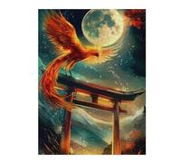 Jigsaw Puzzles for Teenagerss 500 PCS Phoenix Rising Torii Adult Puzzles Hands-on Game Presents for Women Help The Brain Exercise 500 PCS