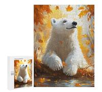 Jigsaw Puzzles for Teenagerss 500 PCS Polar Bear in Autumn Puzzles for Adults Fun Games Analysis And Logic Parent-child Interaction 500 PCS