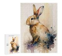 Jigsaw Puzzles for Teenagerss 500 PCS Rabbit Watercolor Design Adult Jigsaw Puzzle DIY Toys Wall Art Deal As Gifts for The Whole Family 500 PCS
