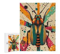 Jigsaw Puzzles for Teenagerss 500 PCS Retro Cockroach Art Artistic Cockroach in Abstract Style Adult Puzzles Relax Games But Fun And Humorous for Is Ideal As A Gift 500 PCS