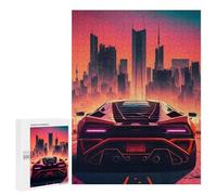 Jigsaw Puzzles for Teenagerss 500 PCS Retrowave Sports Car Puzzles for Adults Fun Games Analysis And Logic Parent-child Interaction 500 PCS