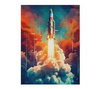 Jigsaw Puzzles for Teenagerss 500 PCS Rocket Launch Into Space -1 Adult Jigsaw Puzzle Relaxing Games Analysis And Logic Christmas Birthday Gifts 500 PCS