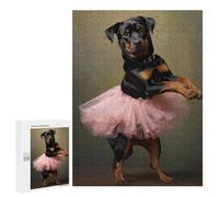 Jigsaw Puzzles for Teenagerss 500 PCS Rottweiler Ballerina Jigsaws for Adults Anti-Stress Toys Improve Memory Difficult And Challenge 500 PCS