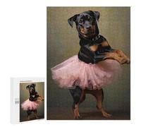 Jigsaw Puzzles for Teenagerss 500 PCS Rottweiler Ballerina Puzzle for Adults Brain Teaser Game Difficult Hard Unique Birthday And Gifts 500 PCS