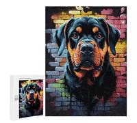Jigsaw Puzzles for Teenagerss 500 PCS Rottweiler Dog Graffiti Puzzles for Adults Fun Games Analysis And Logic Parent-child Interaction 500 PCS
