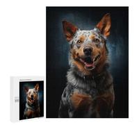 Jigsaw Puzzles for Teenagerss 500 PCS Smiling Australian Cattle Dog Puzzle for Adults Brain Teaser Game Difficult Hard Unique Birthday And Gifts 500 PCS