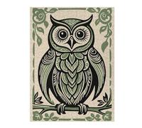 Jigsaw Puzzles for Teenagerss 500 PCS Stylized Owl Illustration with Floral Frame Jigsaws for Adults Toy Wall Decor Hand Speed Race Deal As Gifts for The Whole Family 500 PCS