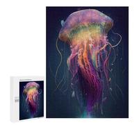 Jigsaw Puzzles for Teenagerss 500 PCS The Mysterious Jellyfish 2 Puzzles for Adults Fun Games Analysis And Logic Parent-child Interaction 500 PCS