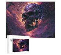 Jigsaw Puzzles for Teenagerss 500 PCS Thundering Skull Stormscape -1 Jigsaws for Adults Anti-Stress Toys Improve Memory Difficult And Challenge 500 PCS
