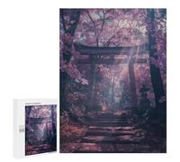 Jigsaw Puzzles for Teenagerss 500 PCS Torii Gate Japanese Sakura Puzzles for Adults Fun Games Analysis And Logic Parent-child Interaction 500 PCS