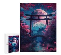Jigsaw Puzzles for Teenagerss 500 PCS Torii Gate Moonlit Shrine Jigsaw Puzzle Relaxing Games Home Decoration Unique Birthday And Gifts 500 PCS