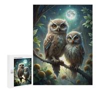 Jigsaw Puzzles for Teenagerss 500 PCS Two Owls Perched Under Moonlight Jigsaw for Adults Anti-Stress Toys For Family Fun Parent-child Interaction 500 PCS