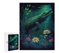 Jigsaw Puzzles for Teenagerss 500 PCS Underwater Serenity with Crocodile -1 Adult Puzzles Hands-on Game Stress Reliever Unique Gifts for Birthday And Christmas 500 PCS