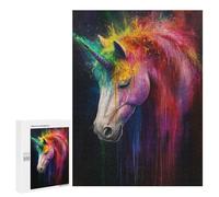 Jigsaw Puzzles for Teenagerss 500 PCS Unicorn Colorful Powder Puzzles for Adults Fun Games Analysis And Logic Parent-child Interaction 500 PCS