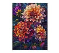 Jigsaw Puzzles for Teenagerss 500 PCS Vibrant Dahlias Puzzles for Adults Anti-Stress Toys Difficult Challenge Deal As Gifts for The Whole Family 500 PCS