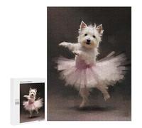 Jigsaw Puzzles for Teenagerss 500 PCS Westie Dog Ballerina Puzzle for Adults Brain Teaser Game Difficult Hard Unique Birthday And Gifts 500 PCS