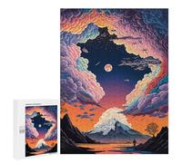 Jigsaw Puzzles for Teenagerss 500 PCS Whimsical Cloudscape with Mountain Jigsaw Puzzle Anti-Stress Toys Precision Cutting Parent-child Interaction 500 PCS