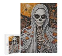 Jigsaw Puzzles for Teenagerss 500 PCS Witchy Portrait II - Gothic Skeleton Bride Jigsaws for Adults Family Games Enhance Memory Unique Birthday And Gifts 500 PCS