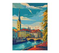 Jigsaw Puzzles for Teenagerss 500 PCS Zurich Serenity Adult Jigsaw Puzzle Toy Wall Decor Pattern Assembly Birthday And Unique Gifts 500 PCS