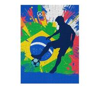 Jigsaw Puzzles for Teenagerss 52x38cm/1000pcs Brazilian Soccer Silhouette Jigsaw Puzzle Relaxing Games Pattern Assembly Difficult And Challenge 52x38cm/1000pcs