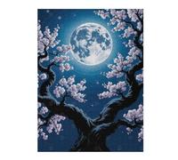 Jigsaw Puzzles for Teenagerss 52x38cm/1000pcs Cherry Blossoms Under Moonlight Jigsaw Puzzle Family Games For Family Fun Unique Birthday And Xmas Gifts 52x38cm/1000pcs