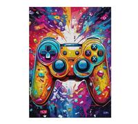 Jigsaw Puzzles for Teenagerss 52x38cm/1000pcs Colorful Gaming Controller Art Print-5 Jigsaws for Adults Brain Teaser Game Home Decoration Fun Activities at Home 52x38cm/1000pcs