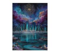 Jigsaw Puzzles for Teenagerss 52x38cm/1000pcs Crystal Cityscape with Celestial Mandala Puzzles for Adults Toy Wall Decor But Fun And Humorous Help The Brain Exercise 52x38cm/1000pcs