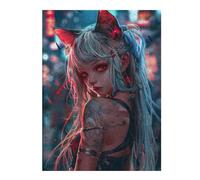 Jigsaw Puzzles for Teenagerss 52x38cm/1000pcs Cute Cat Girl Jigsaw Puzzle Toy Wall Decor Difficult Hard Christmas Birthday Gifts 52x38cm/1000pcs