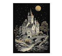 Jigsaw Puzzles for Teenagerss 52x38cm/1000pcs Fantasy Castle Under Moonlight Illustration Jigsaw Puzzle Relaxing Games Pattern Assembly Difficult And Challenge 52x38cm/1000pcs