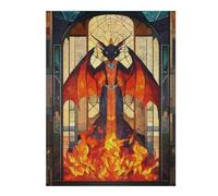 Jigsaw Puzzles for Teenagerss 52x38cm/1000pcs Fire Dragon Stained Glass Jigsaw Puzzle Toy Wall Decor Difficult Hard Christmas Birthday Gifts 52x38cm/1000pcs