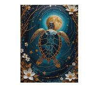 Jigsaw Puzzles for Teenagerss 52x38cm/1000pcs Golden Turtle Kintsugi Moon Puzzles for Adults Toy Wall Decor But Fun And Humorous Help The Brain Exercise 52x38cm/1000pcs