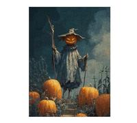 Jigsaw Puzzles for Teenagerss 52x38cm/1000pcs Halloween Pumpkin Scarecrow in A Field Jigsaw Puzzle Relaxing Games Pattern Assembly Difficult And Challenge 52x38cm/1000pcs