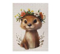 Jigsaw Puzzles for Teenagerss 52x38cm/1000pcs Otter Flower Puzzle for Adults Relaxing Games Improve Memory Difficult And Challenge 52x38cm/1000pcs